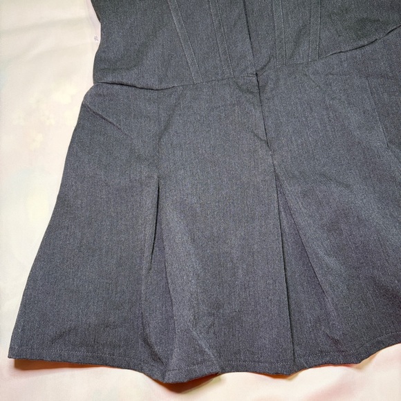 House of CB- Eleanor Charcoal Pleated Corset Dress Size Medium Mini Gray - Picture 8 of 11